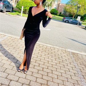 Black Velvet Maxi Dress